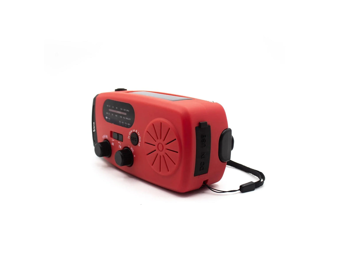 DENVER SCR-2007 - Emergency Radio - Solar - Dynamo - 2000 mAh Powerbank - FM - FM - Mono - Rød