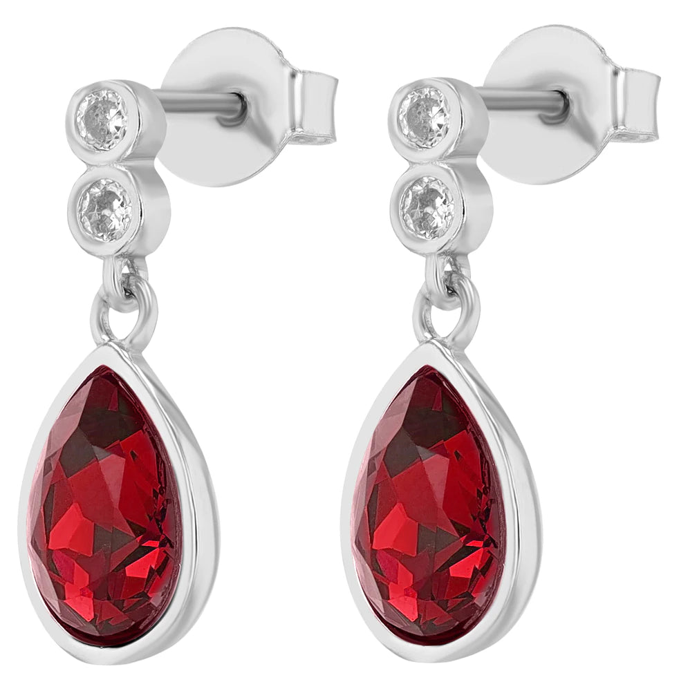 "Carli" 925/- Ægte Sølv Øreringe rhodium belagt