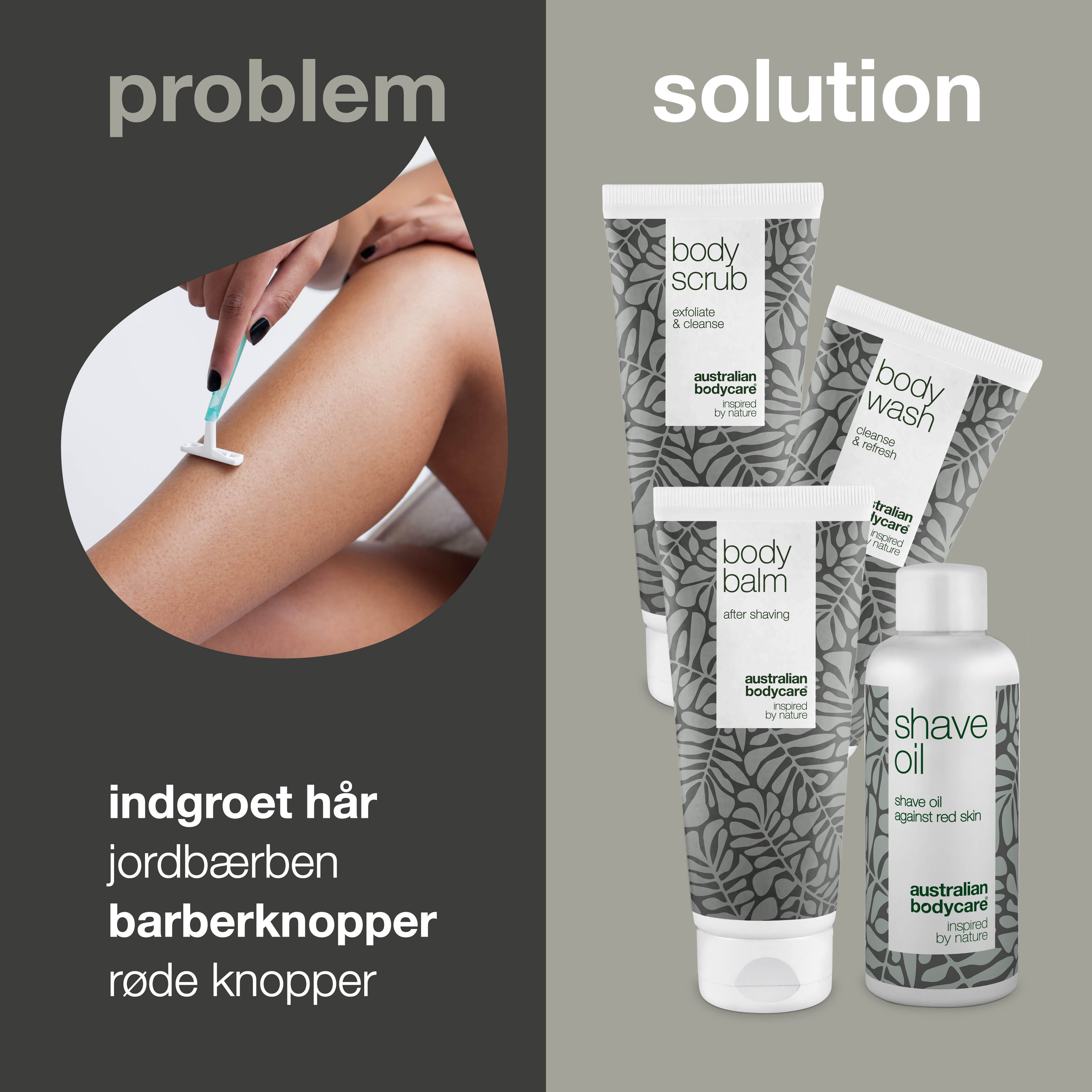 4-pak mod røde barberknopper — til kropsbarbering mod indgroede hår, røde knopper, jordbærben og røde hårsække