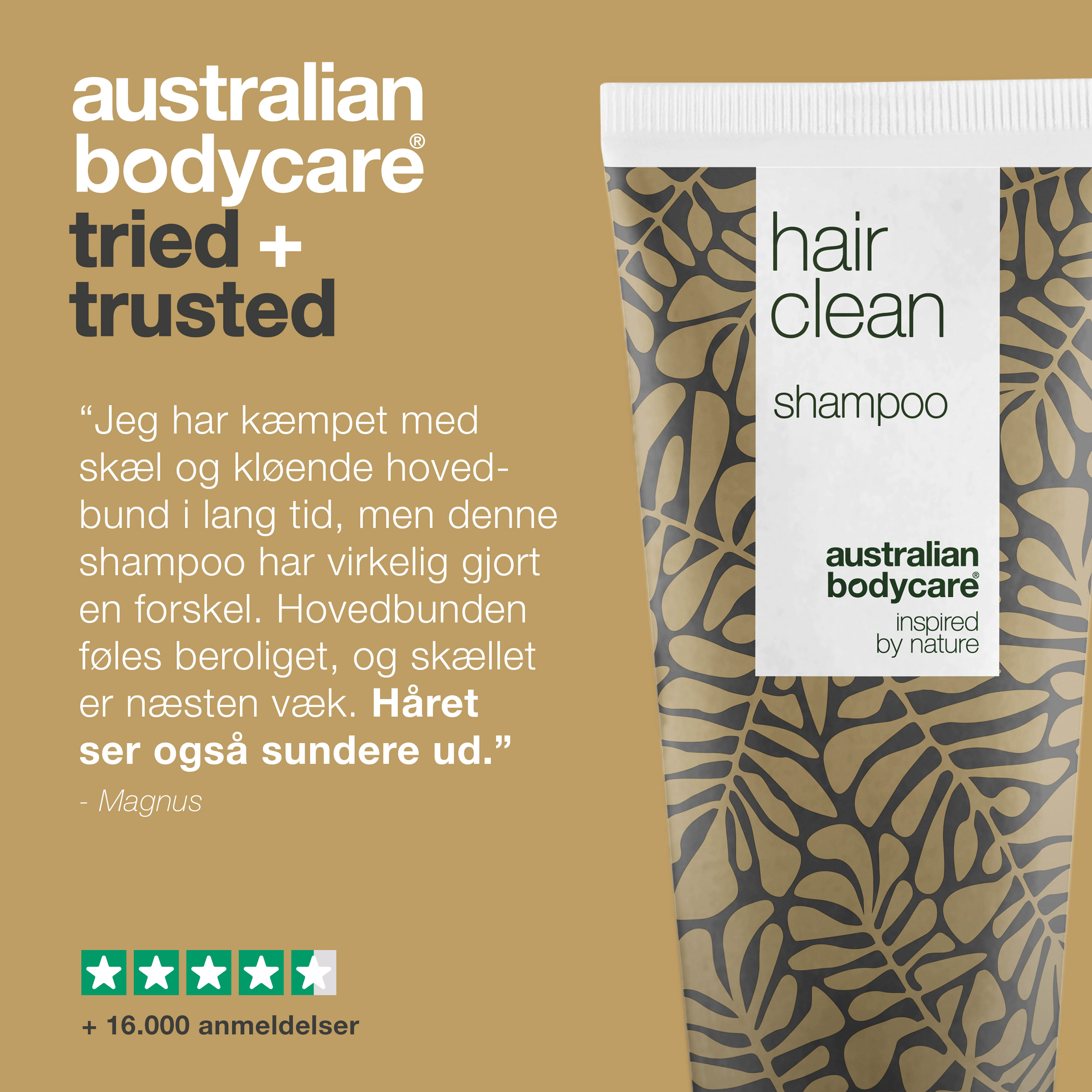 Tea Tree shampoo til skæl og tør hovedbund — Shampoo mod Skæl, kløende hovedbund og fedtet hår