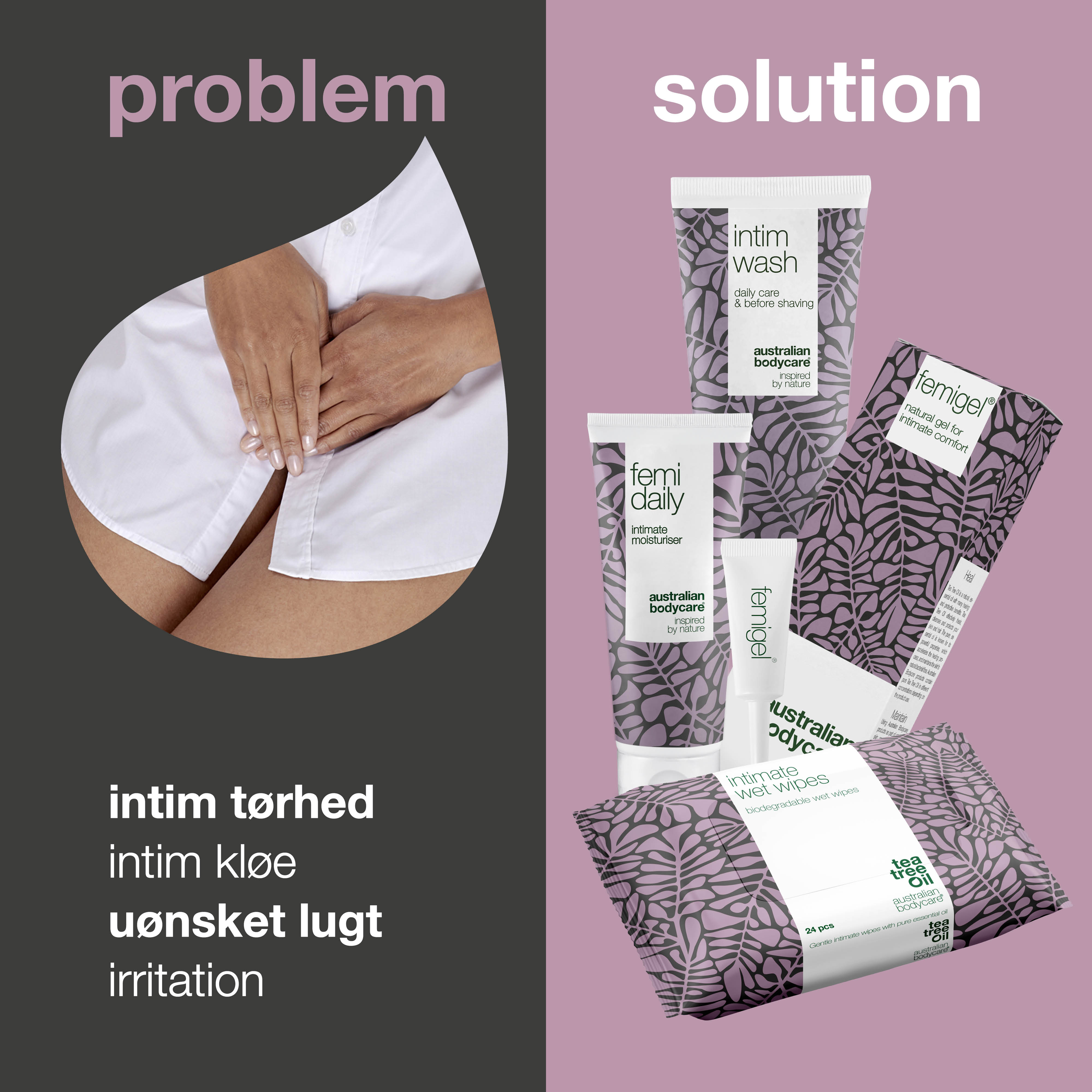 4 produkter mod intimt ubehag — Reducerer og forebygger kløe, tørhed, svie og lugt