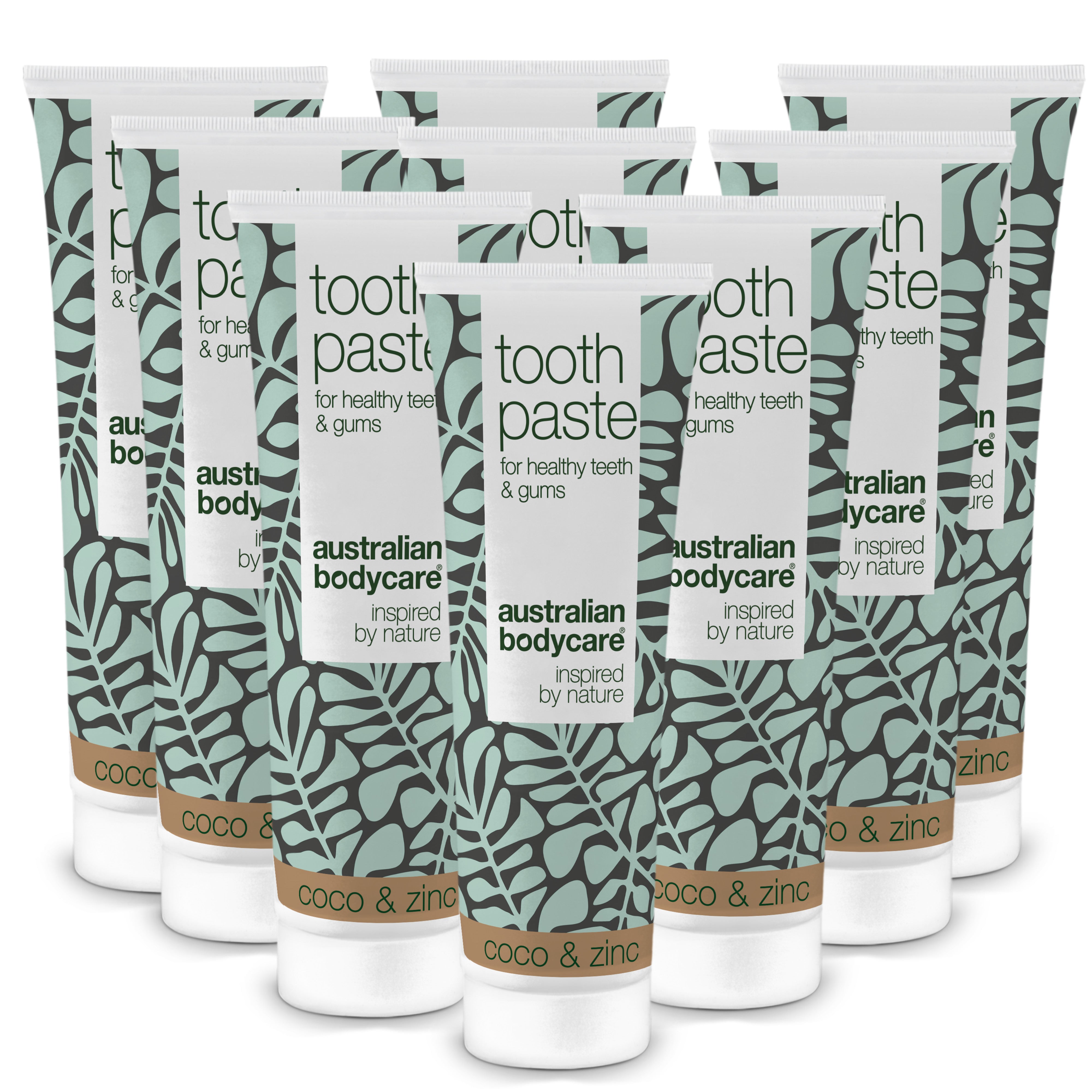 3 stk. Tea Tree Oil Tandpasta Kokos & Zink — Til daglig pleje ved paradentose, svamp og tandkødsbetændelse