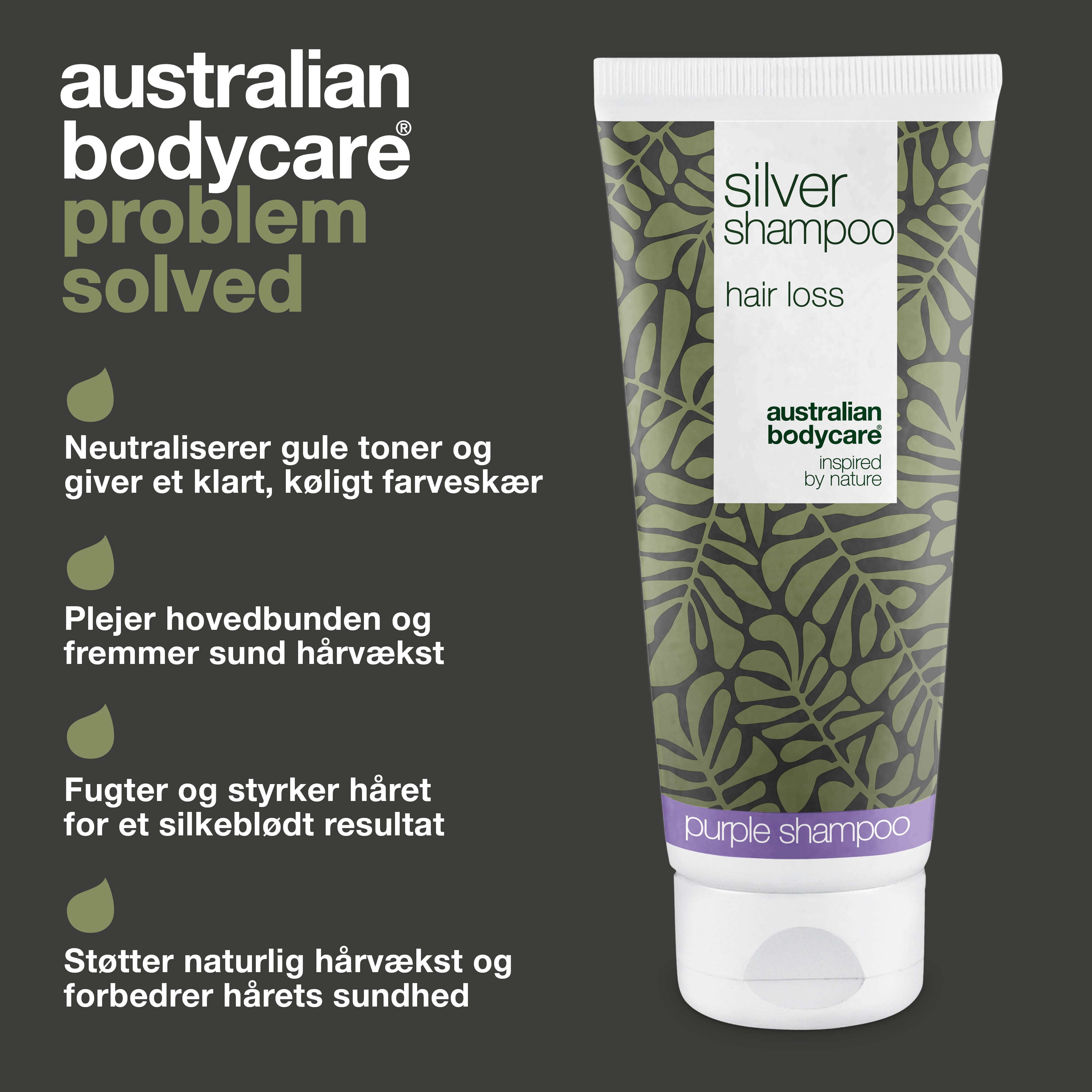 Silver Shampoo – Støtter sund hårvækst og fjerner gule skær — Neutraliser gule toner med Silver Shampoo. Styrker håret og fremmer en sund hovedbund. Ideel til blondt og gråt hår.