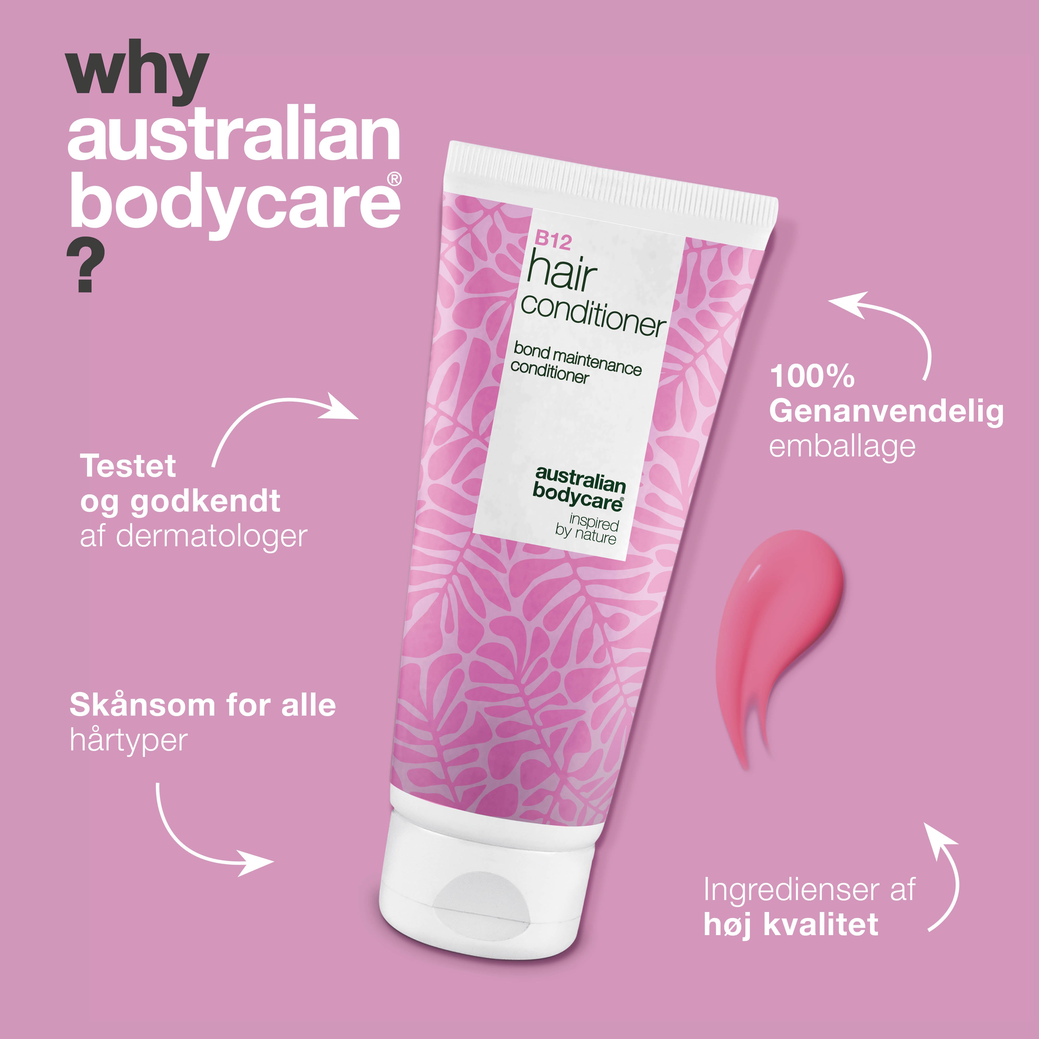 Vitamin B12 Hair Conditioner – Styrker tørt og svækket hår indefra — Vitamin B12 Hair Conditioner mod skadet hår. Bond-effekt styrker og genopbygger. Med Vitamin B12, Panthenol og Elaya Renova™.
