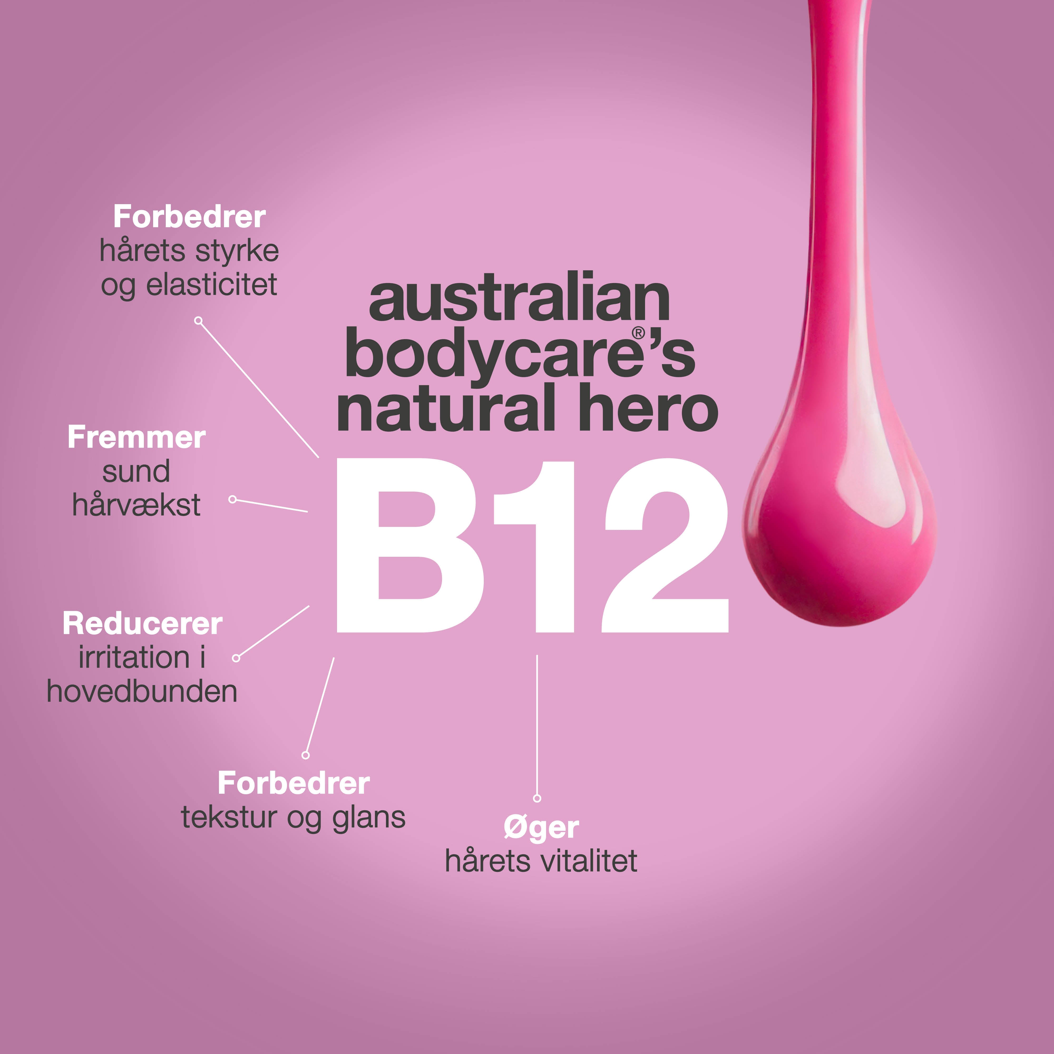 Vitamin B12 Hair Conditioner – Styrker tørt og svækket hår indefra — Vitamin B12 Hair Conditioner mod skadet hår. Bond-effekt styrker og genopbygger. Med Vitamin B12, Panthenol og Elaya Renova™.