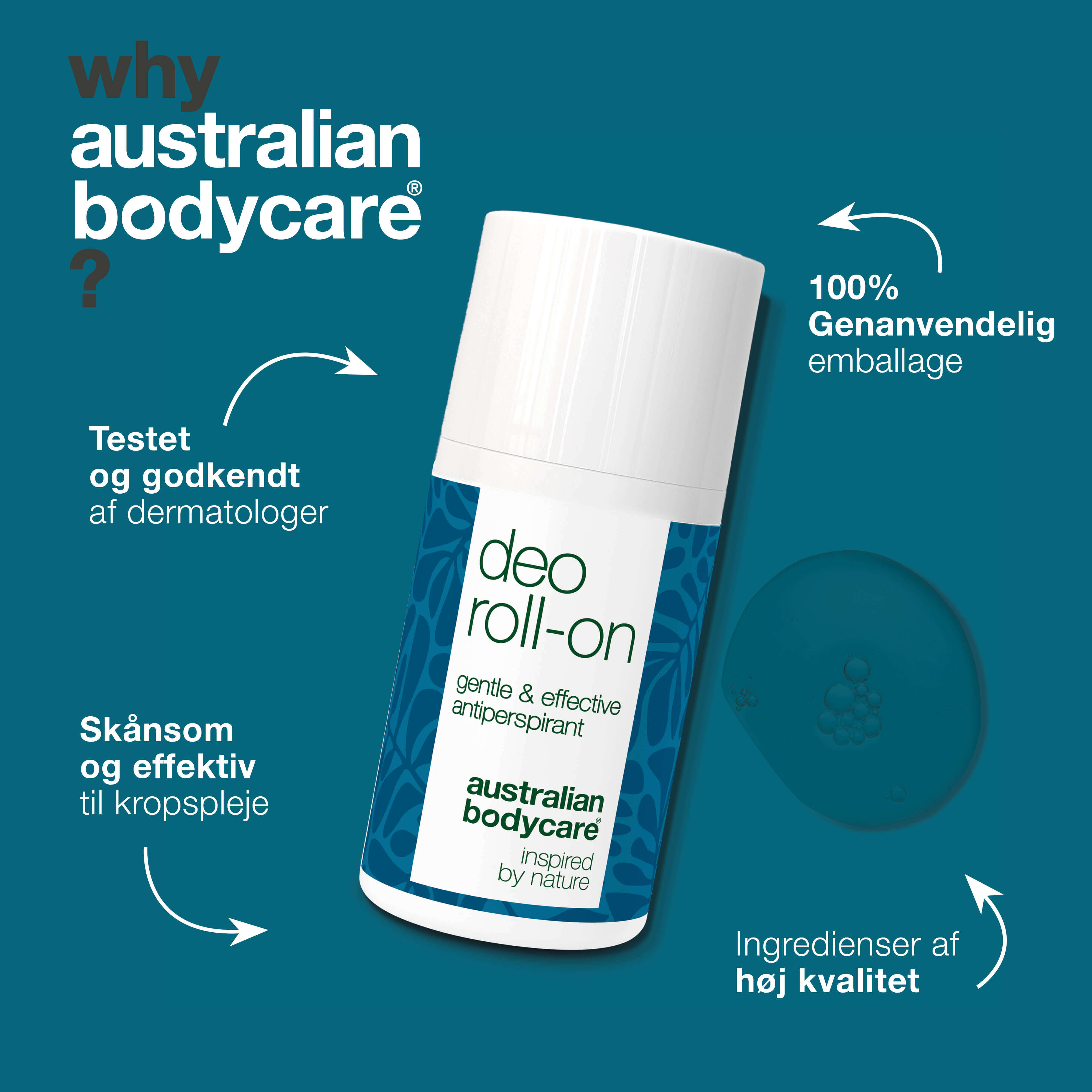 Antiperspirant roll-on mod sved og lugt hele dagen — Blokerer sveden, fjerner lugten og holder tøjet fri for skjolder – så du kan føle dig frisk hele dagen.