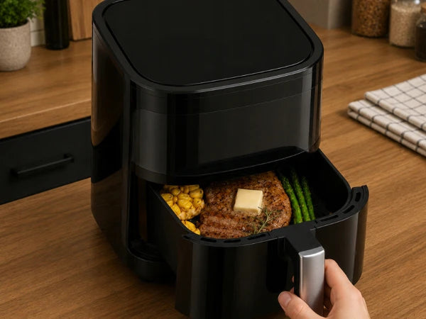 Verk Group Airfryer 1200w 4l touchpanel 8 programmer