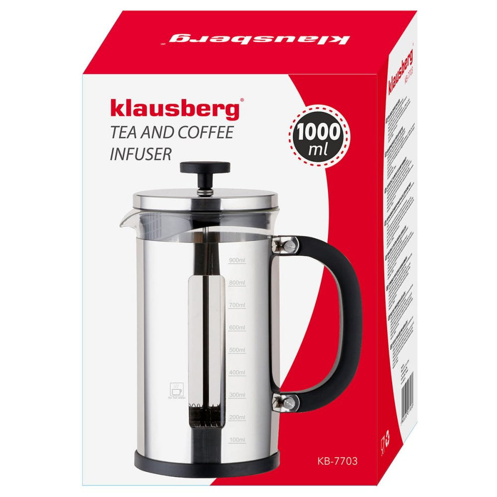 STEMPEBRYGGER TIL KAFFE/TE 1000ml KLAUSBERG
