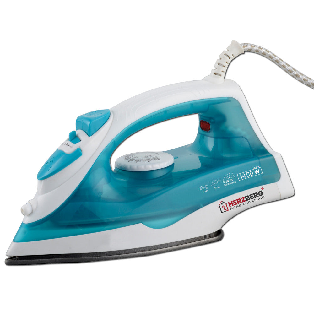 Herzberg HG-8038: Dampstrygejern 1400W - Turkis