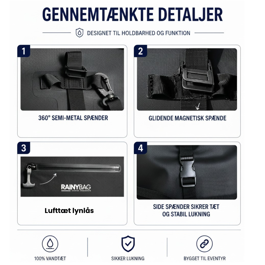 Vejrfast 60 – 100% Vandtæt Duffeltaske & Rygsæk til Rejse & Friluftsliv (60–70L)