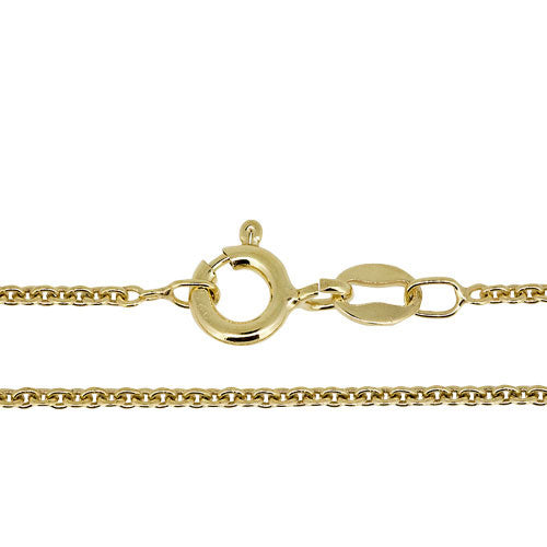 Ankerkæde 50, 45 - 48 cm med fjederlås 925/- Forgyldt, Ø 1,8 mm, trådtykkelse 0,5 mm