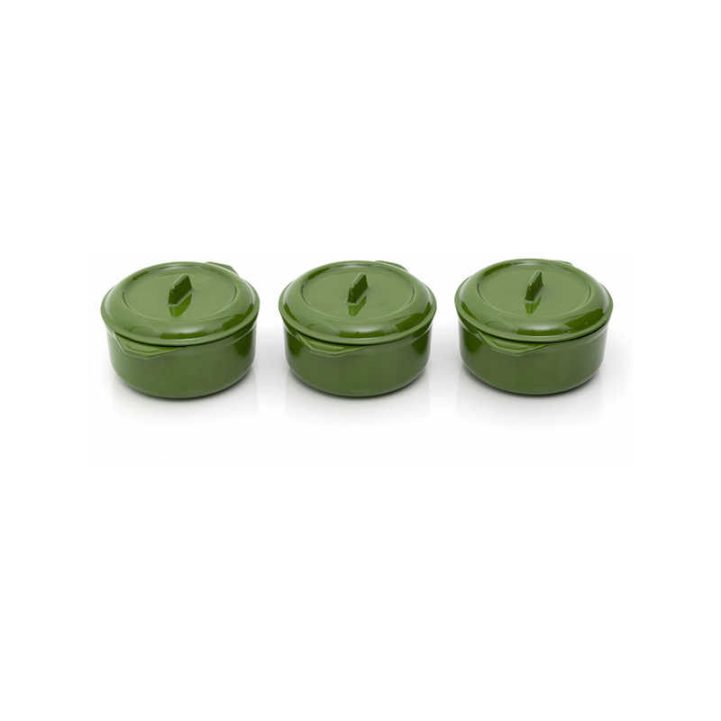 PALEO PO1230 - Støbejerns mini gryder 12cm - 0,5 l SÆT 3 stk.
