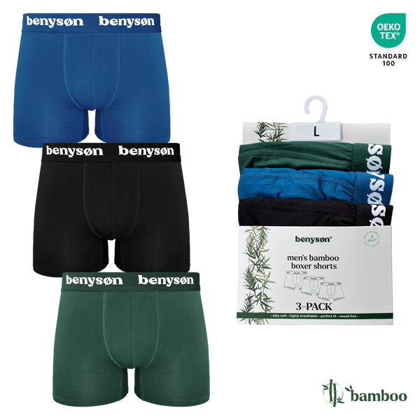 Benysøn Bamboo Men Boxershorts 3 Pack EXCELLENT QUALITY!