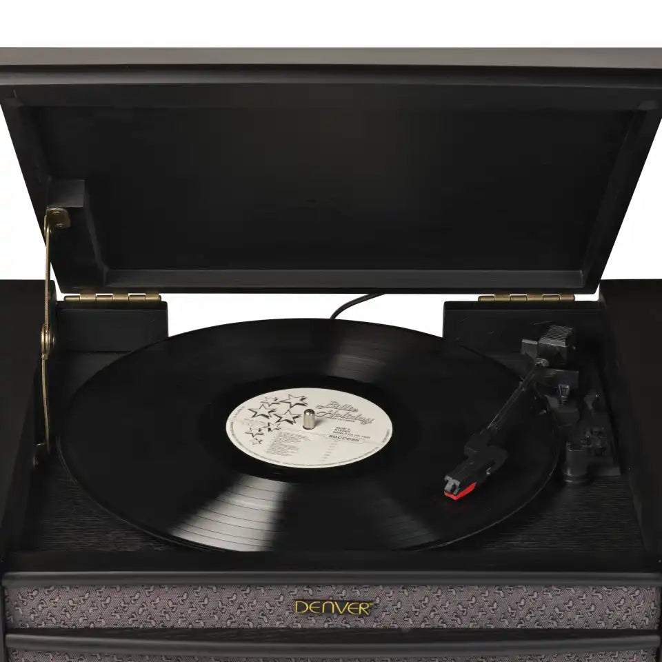 Denver MRD-51B SORT RETRO Anlæg med DAB+ og FM-radio, en pladespiller, kassetteafspiller og meget mere.