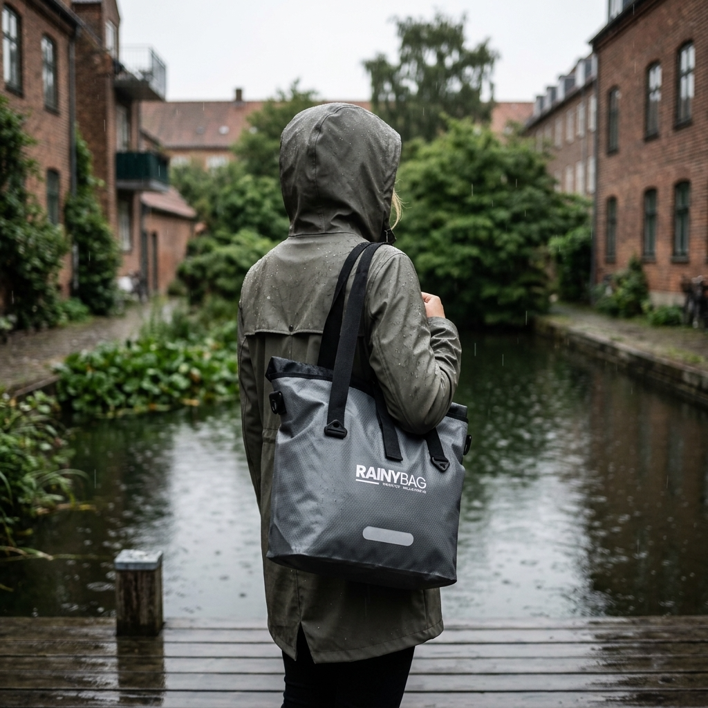Vejrfast 35L Grå – Let, Stor, Foldbar & Fuldt Vandtæt Tote Taske