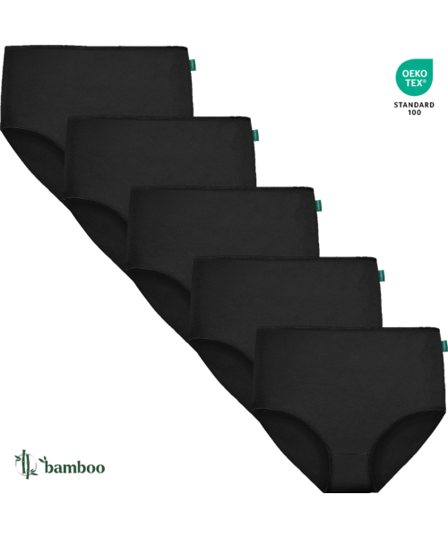 GAUBERT® 905-sort 5-pack bambus trusser med høj talje til kvinder