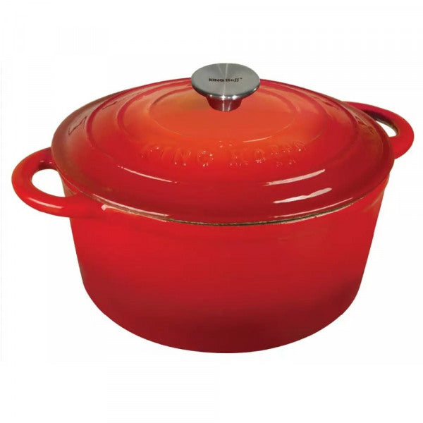 KINGHOF STØBEJERNSGRYDE EMALJE 21cm, 2,4l, rød KH-1614