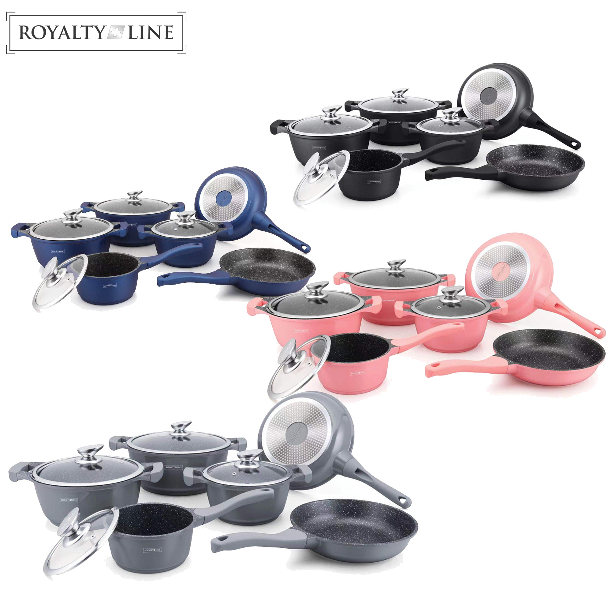 Royalty Line BS-1010 Grydesæt med Non-Stick marmor belægning