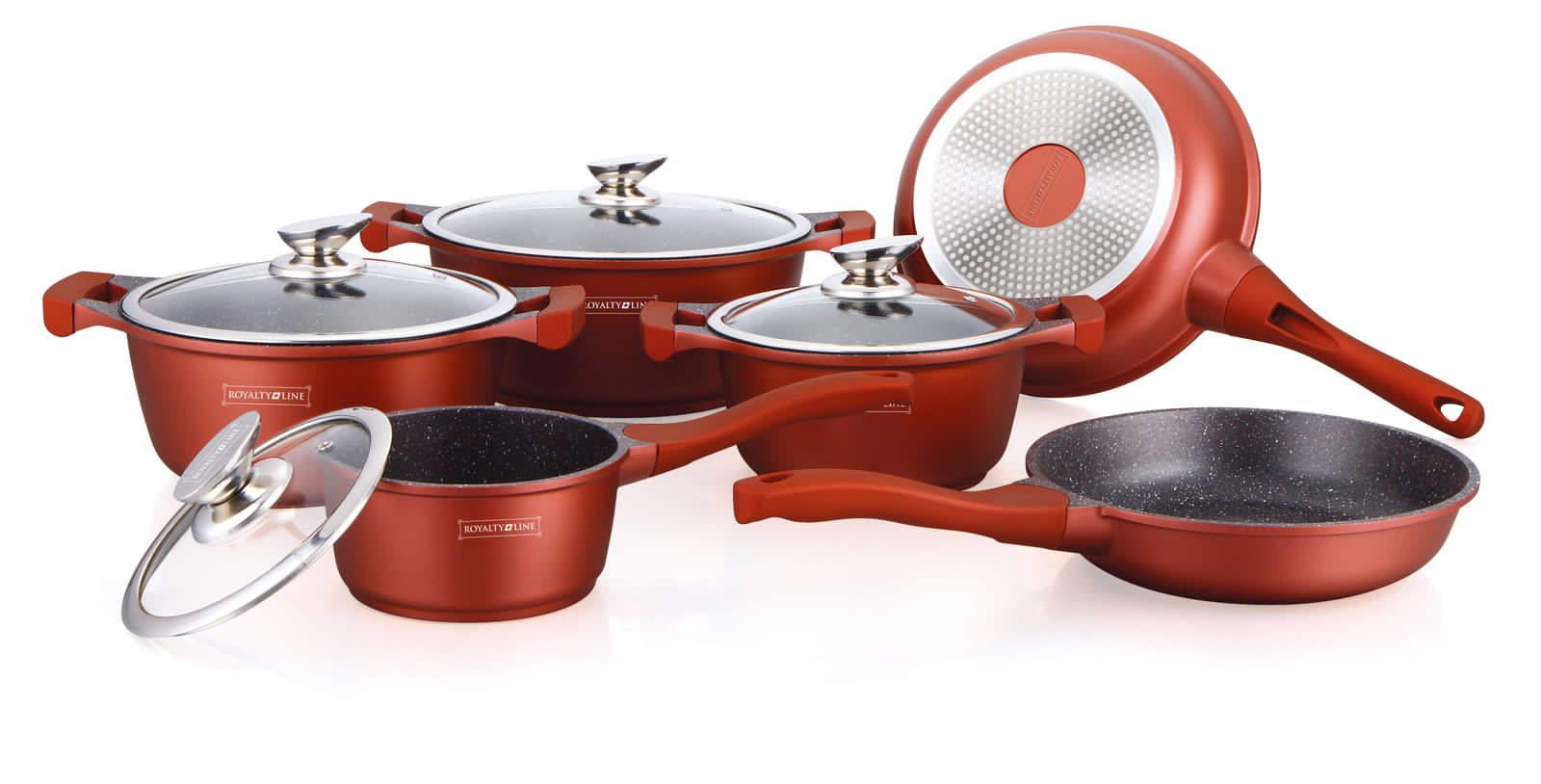 Royalty Line BS-1010 Grydesæt med Non-Stick marmor belægning