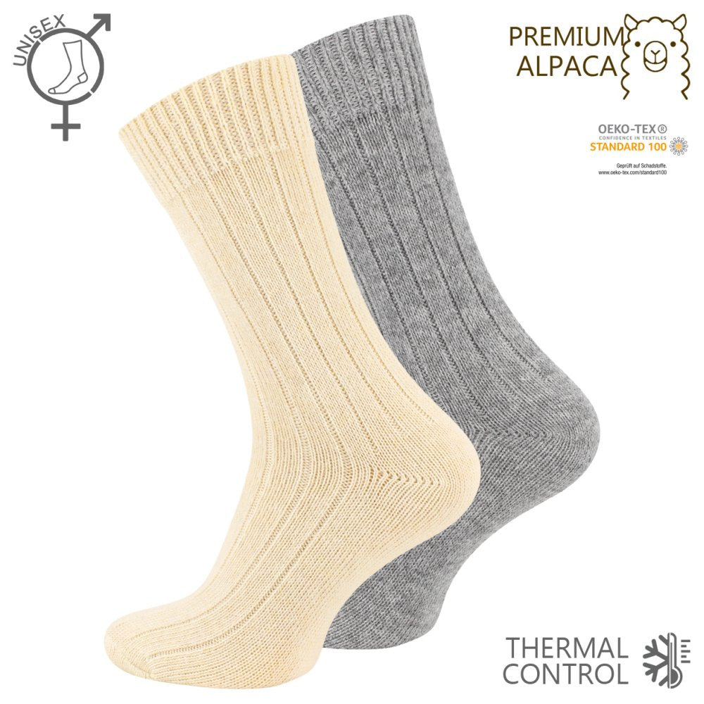 Unisex strikkede sokker med ALPACA uld