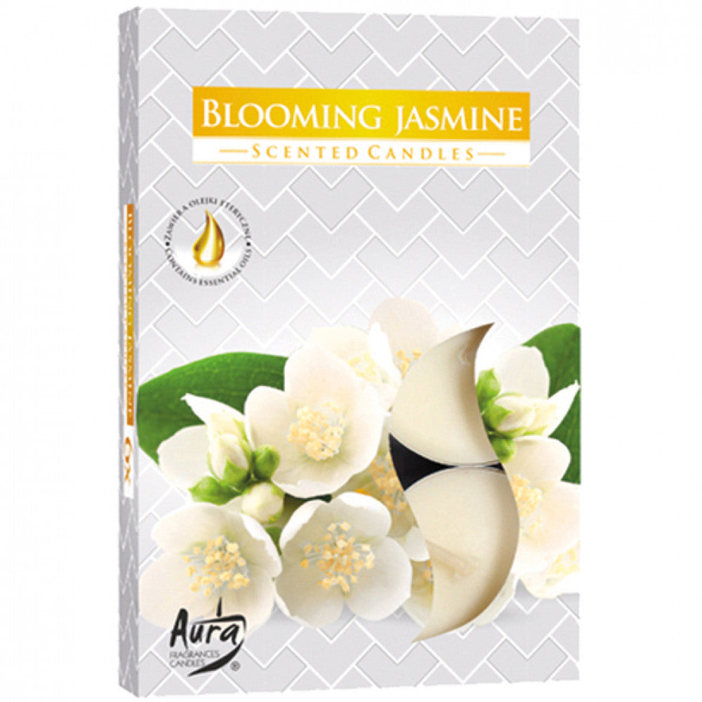 Fyrfadslys 6 stk. med duft af jasminblomst