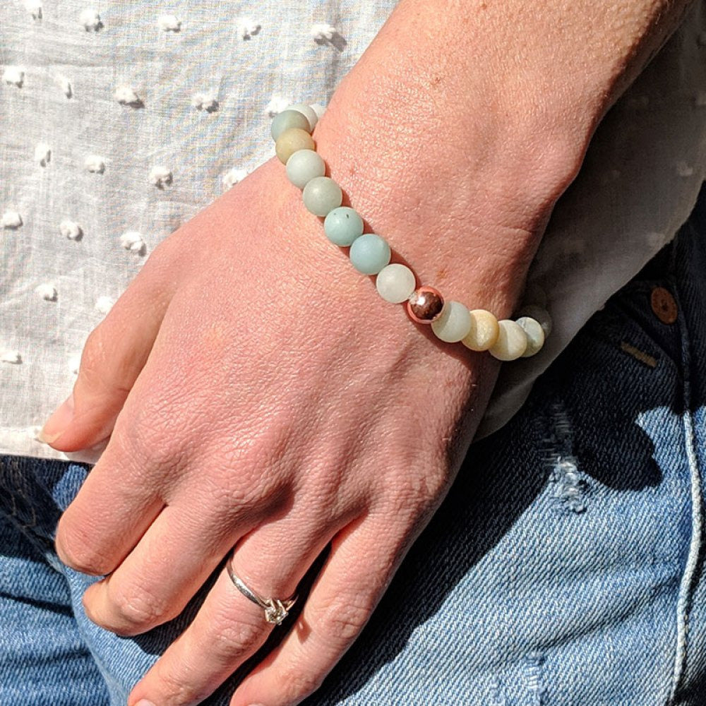 Meditationsarmbånd med Amazonite perler