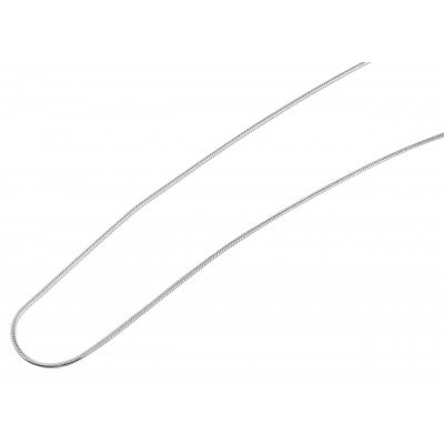 Slangekæde i ædelstål, sølv 50 cm