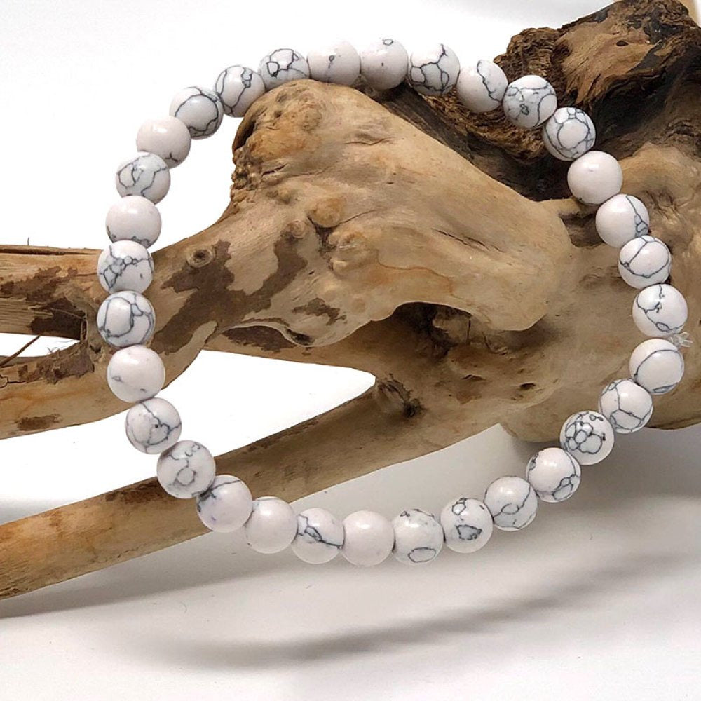 Hvidt Howlite stabiliserende armbånd