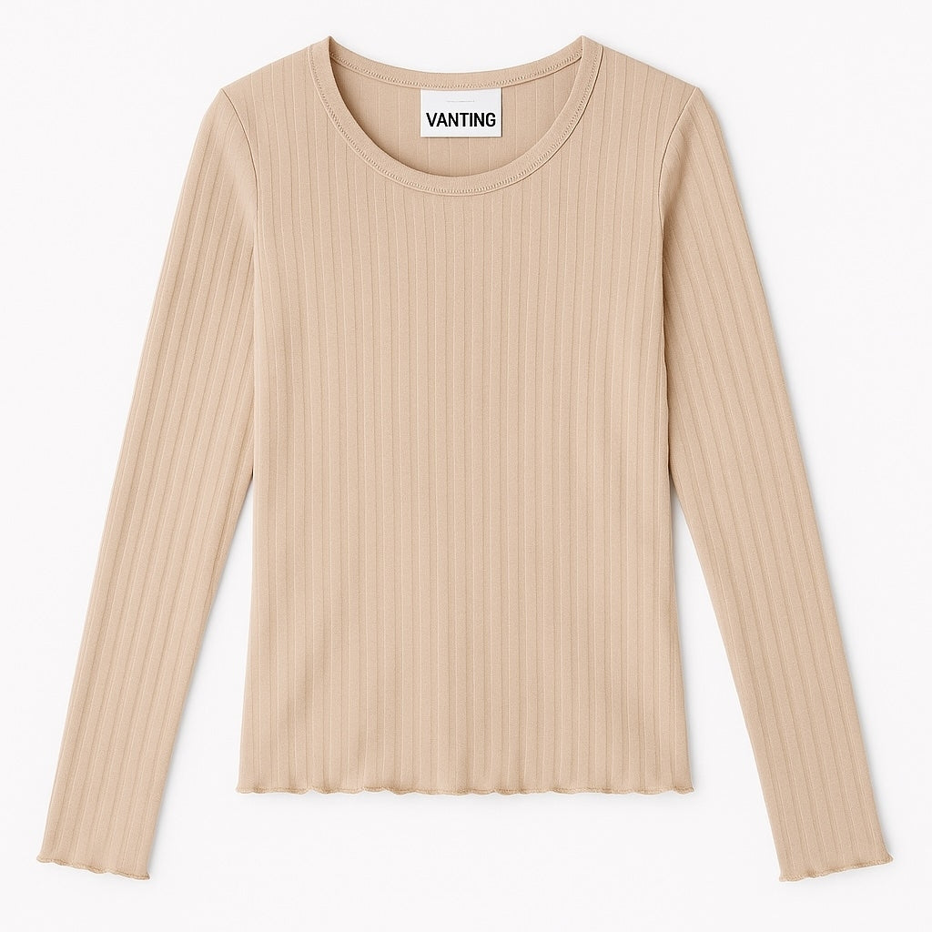 9701 Bluse fra Vanting – ribstrikket bluse