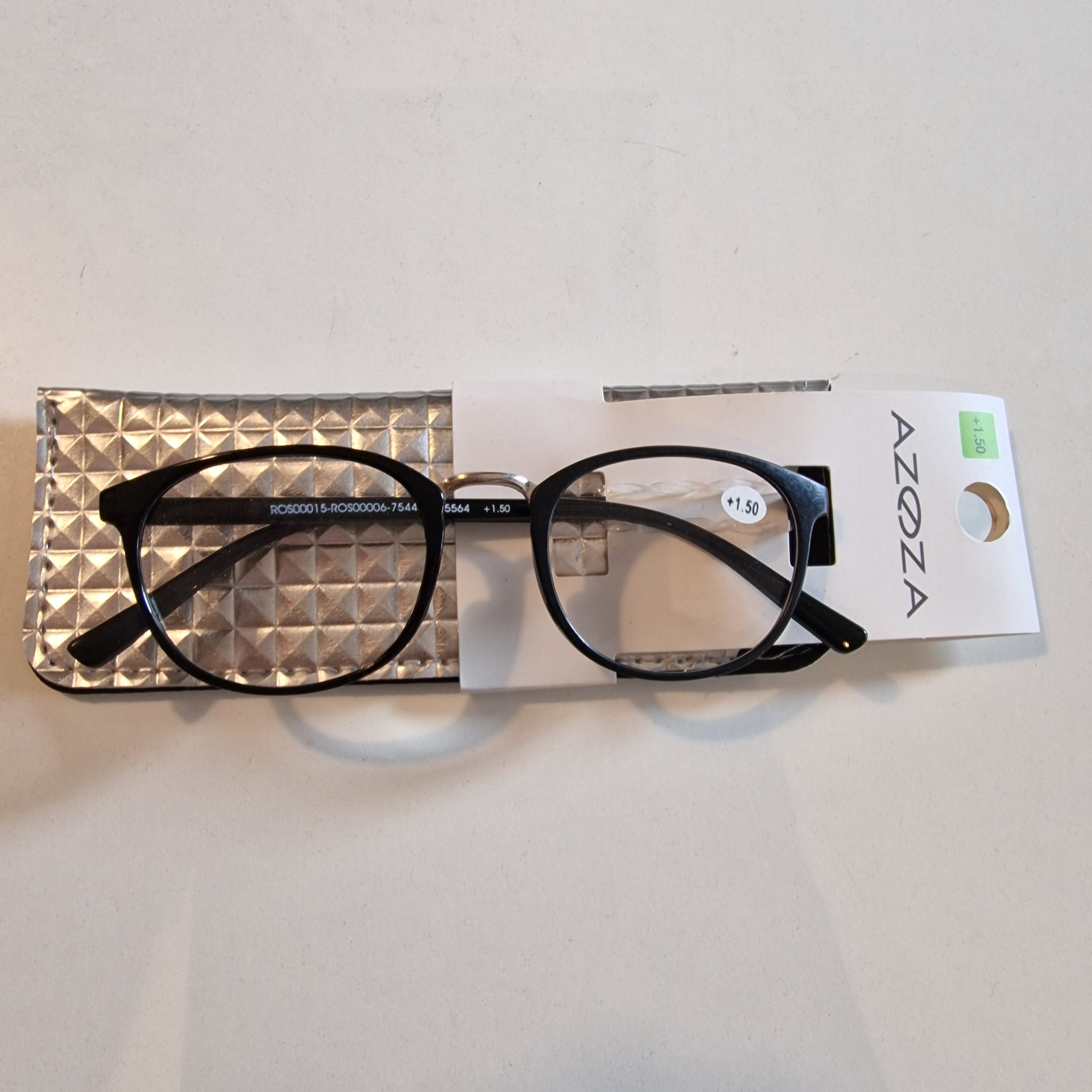 Skinny læsebrille med etui (fås i flere styrker)