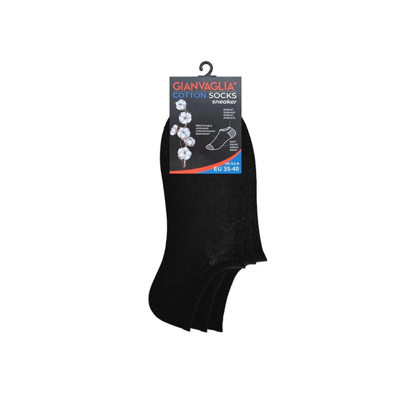 3-Pak Bomuld Sneaker Sokker Unisex SK-500-SORT og Hvid