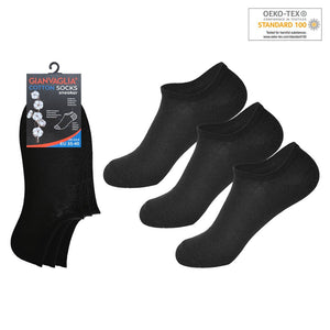 3-Pak Bomuld Sneaker Sokker Unisex SK-500-SORT og Hvid