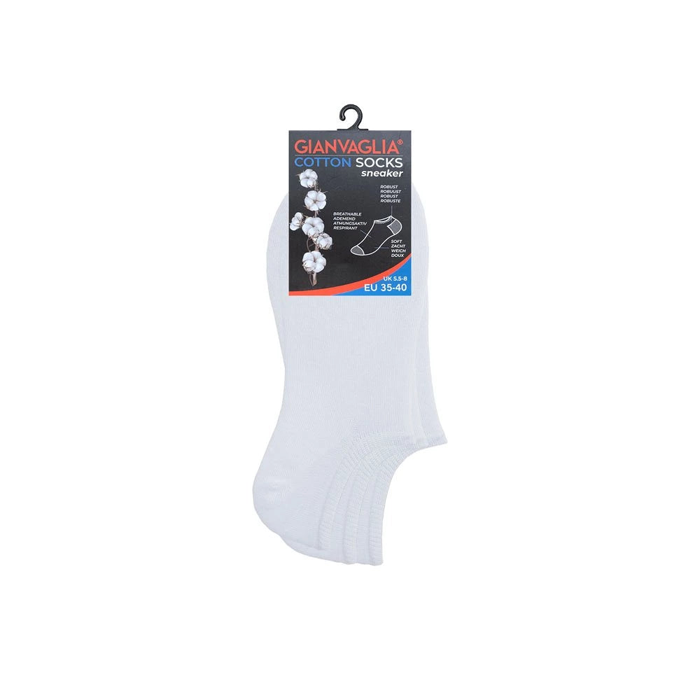 3-Pak Bomuld Sneaker Sokker Unisex SK-500-SORT og Hvid