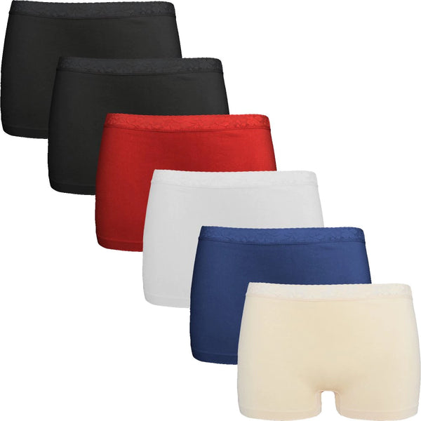 GIANVAGLIA® Deluxe 3008 sømløse mikrofiber boksershorts med blondekant 6 pak