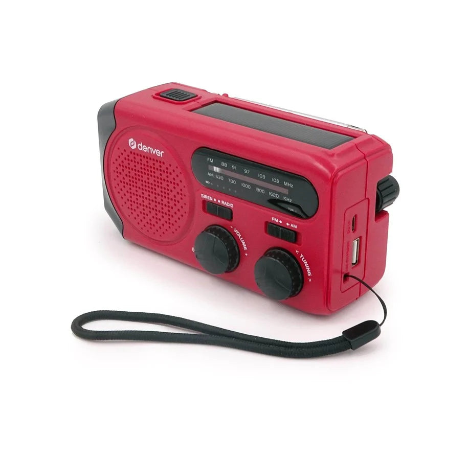 DENVER SCR-2010 - Emergency Radio - Solar - Dynamo - 2000mAh Powerbank - AM/FM