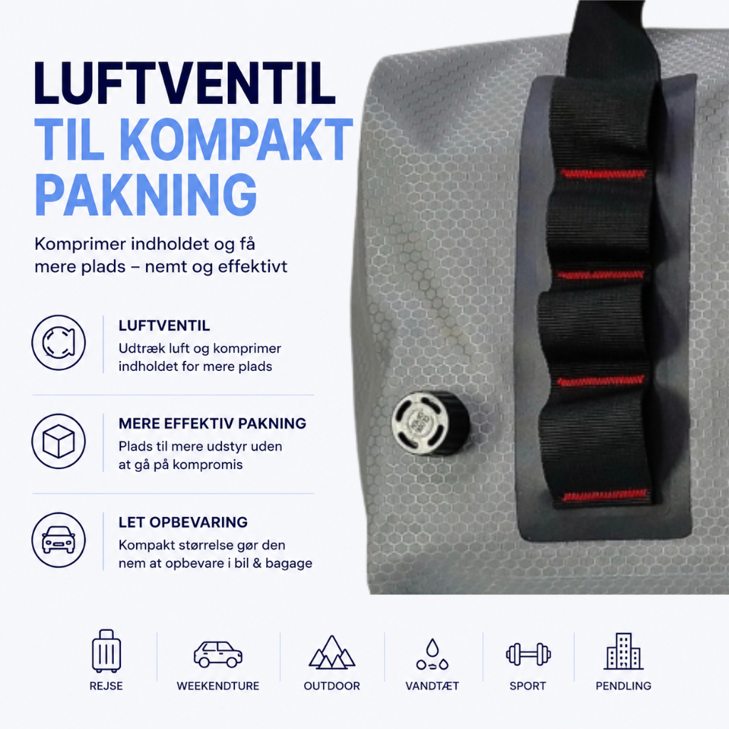Kombi 40 – 100% Vandtæt Duffeltaske & Rygsæk til Rejse, Sport & Friluft (40L)