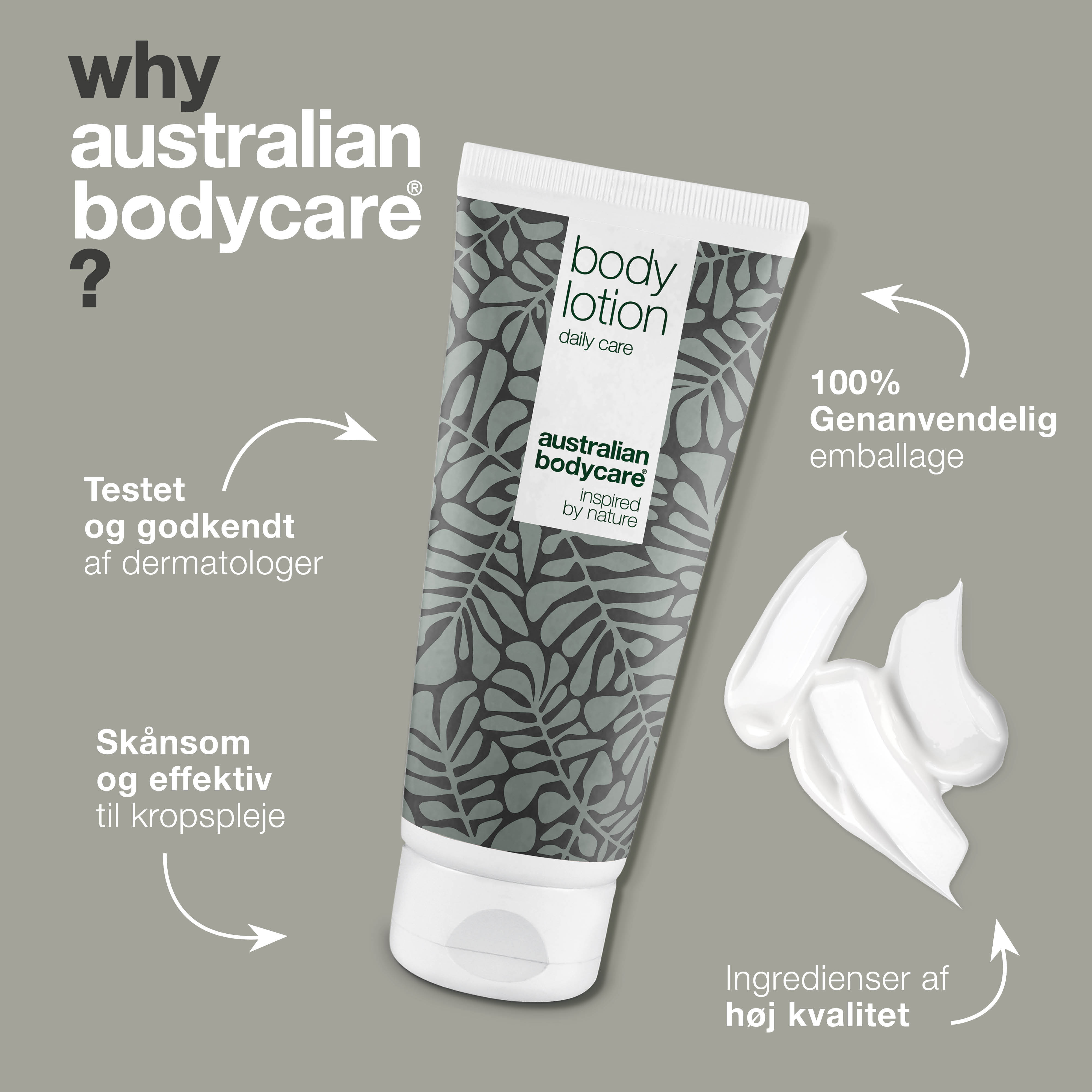 Body Lotion til tør hud og mod bumser — Fugtgivende creme til tør og uren hud på kroppen