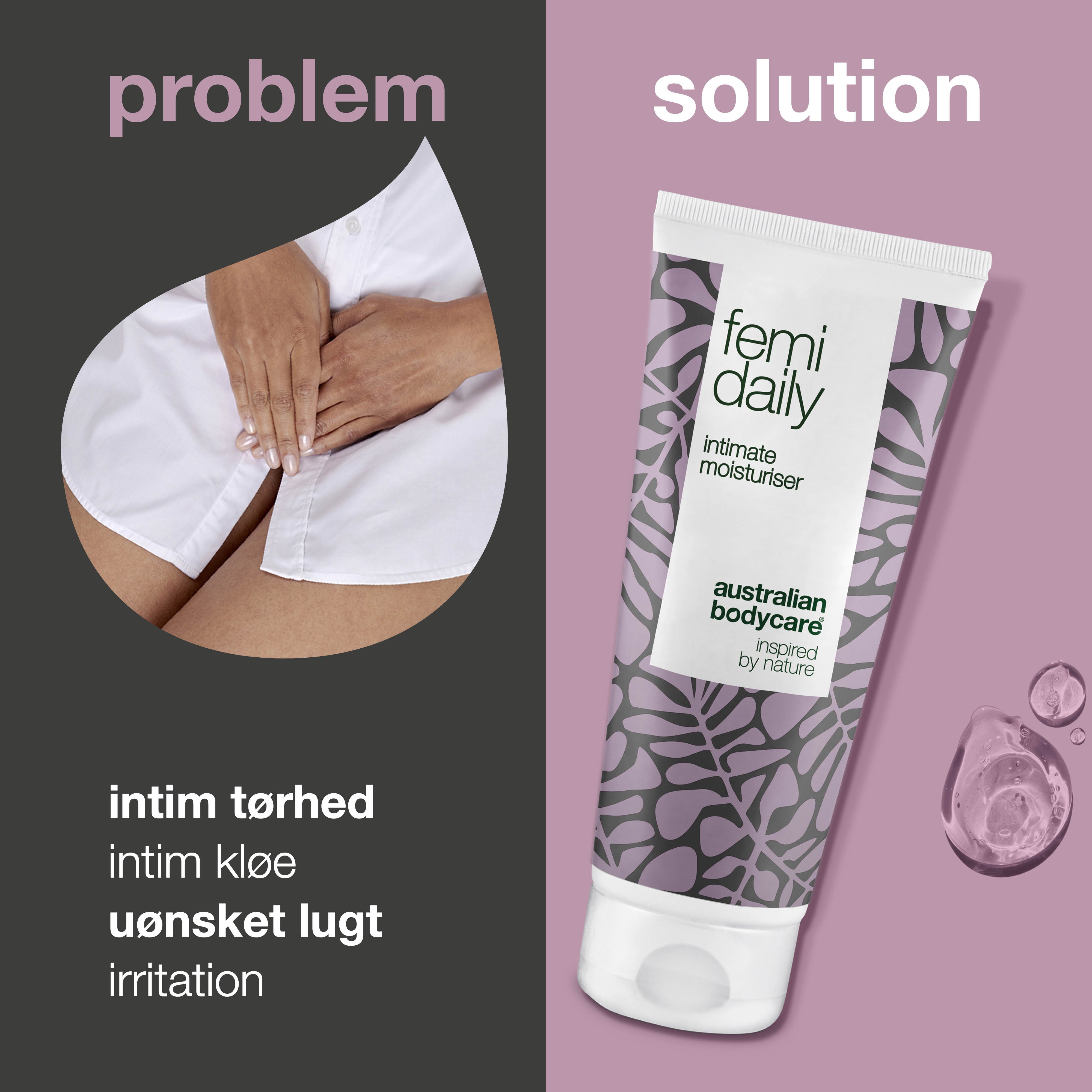 Femi Daily intim gel mod kløe, lugt og tørhed — Intimgel til daglig pleje af intimproblemer