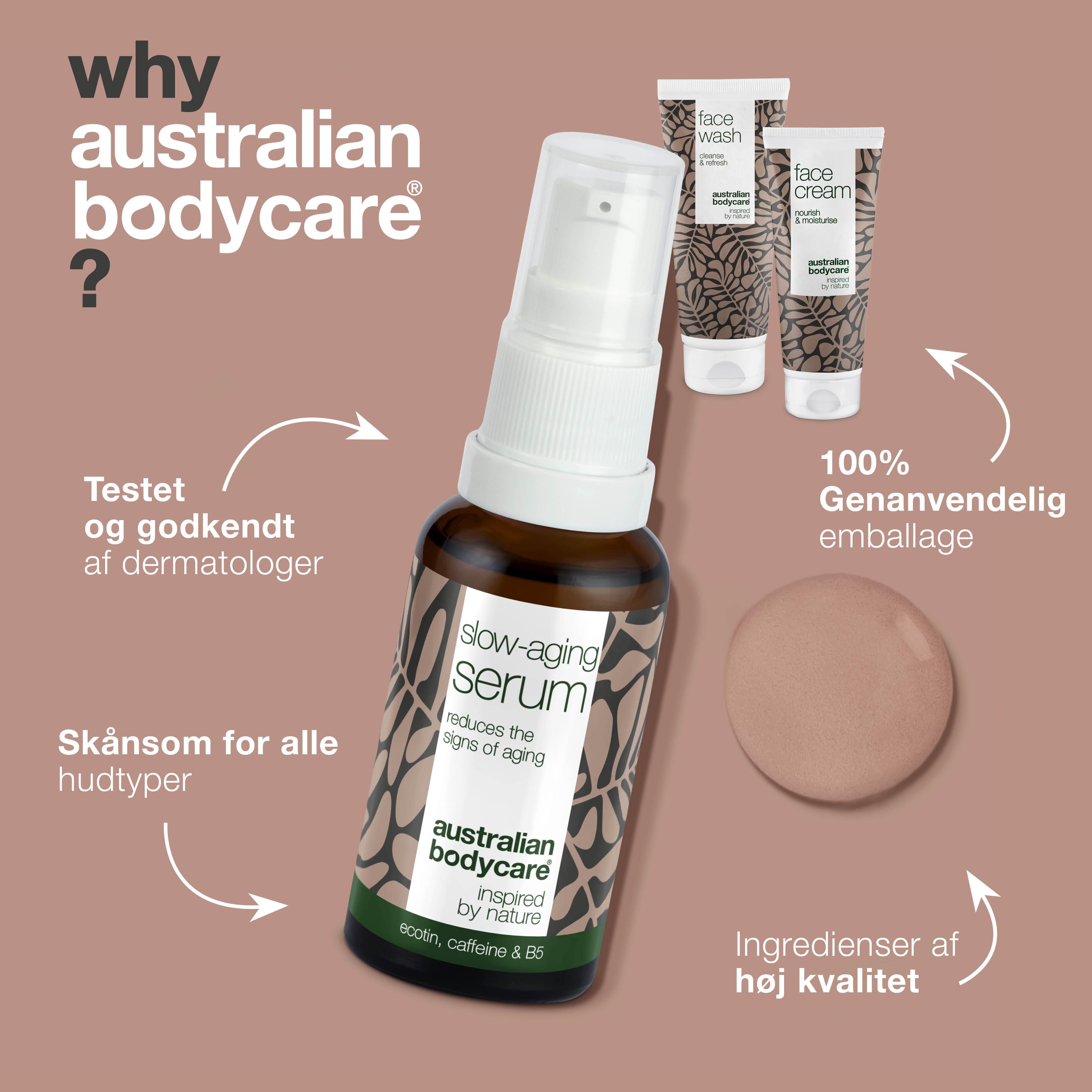 Sæt med Anti Age produkter til 50+ — 3 produkter til rynker og moden hud: ansigtsrens, Anti Age Serum & creme