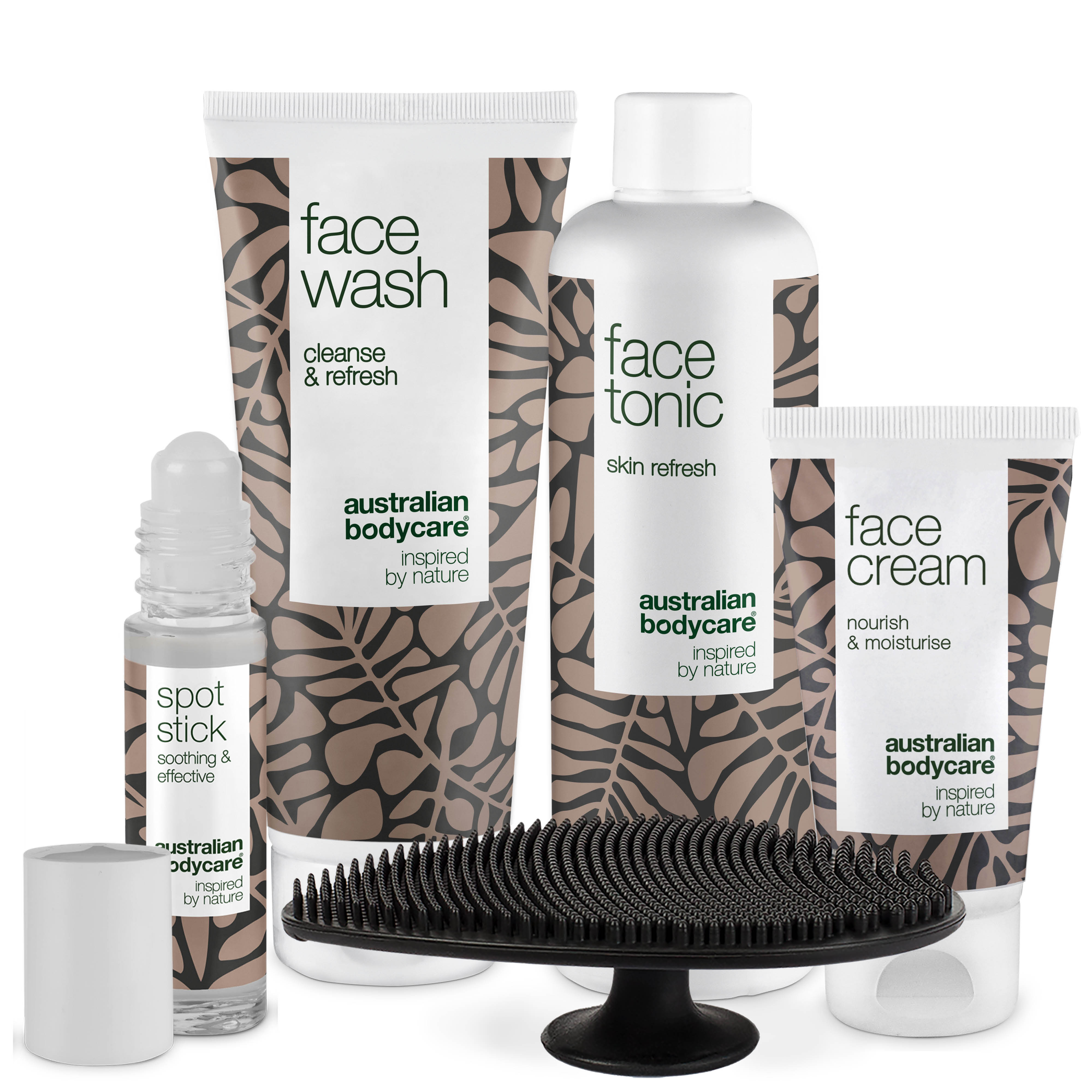 Ansigtspakke med face scrubber — 5-pak til daglig rens af uren hud med bumser