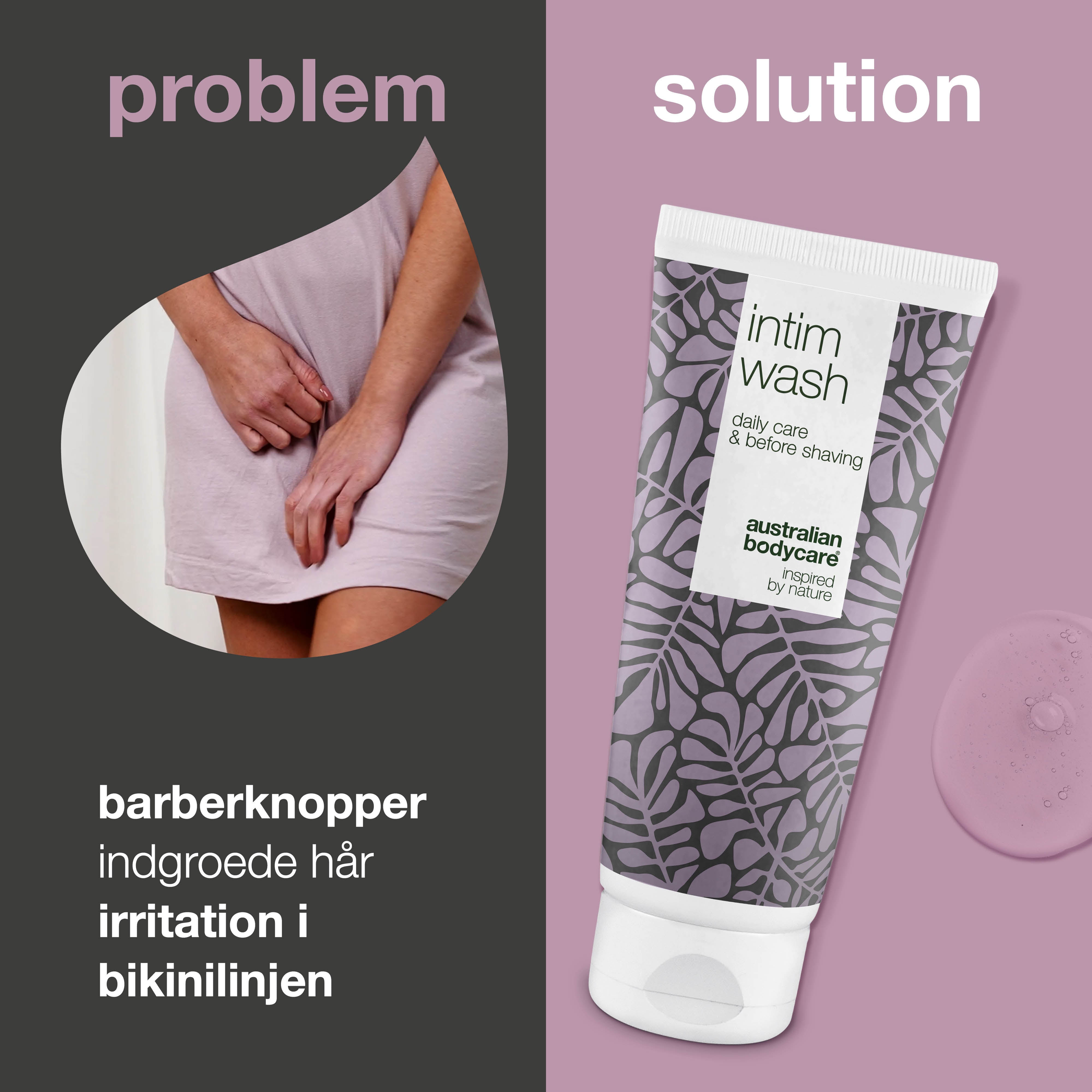 Intimsæbe til brug inden barbering — Modvirker røde knopper, skægpest og indgroede hår efter intimbarbering