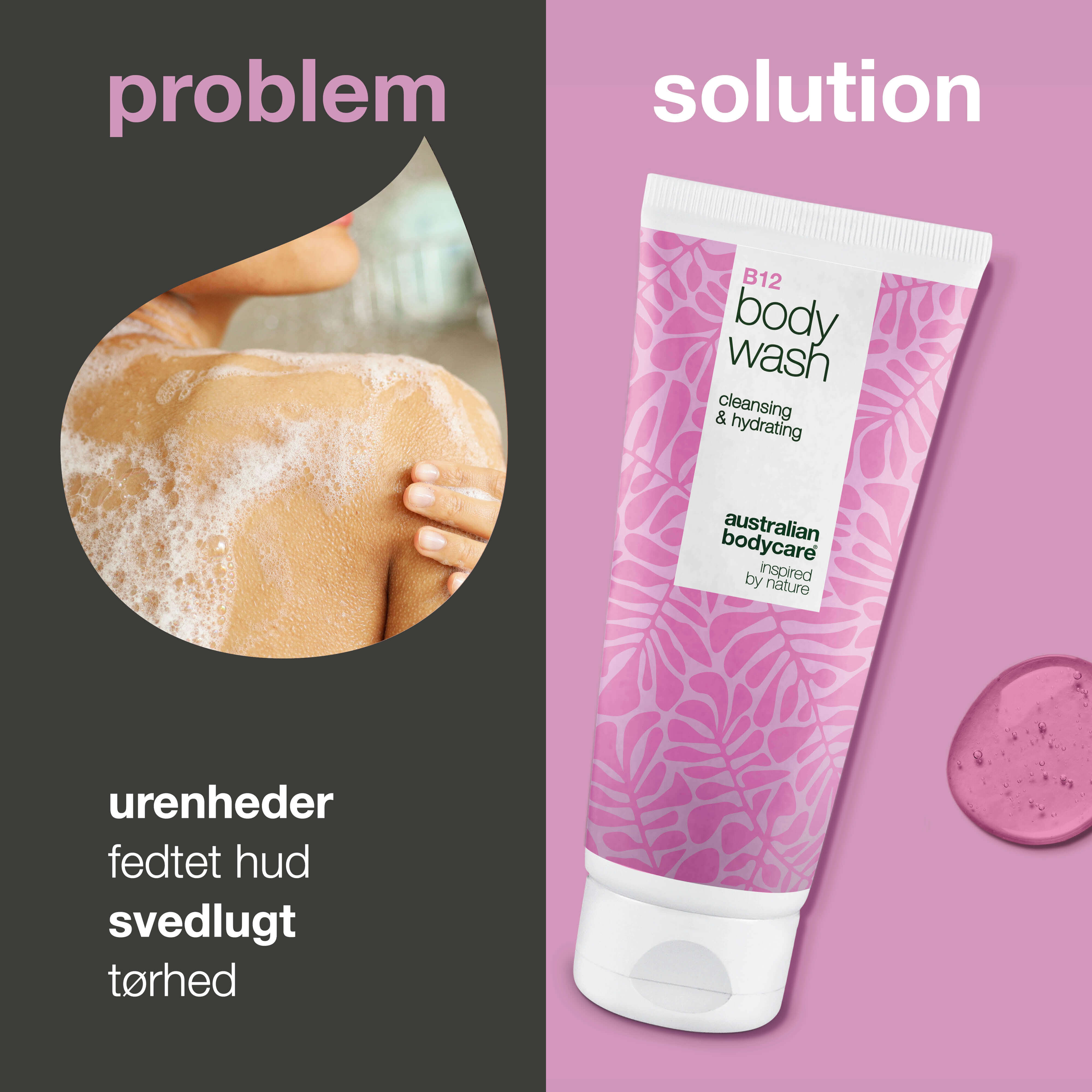 Body Wash med B12 – Til daglig fugt og næring — B12 Body Wash – daglig pleje, der renser, fugter og beroliger huden.