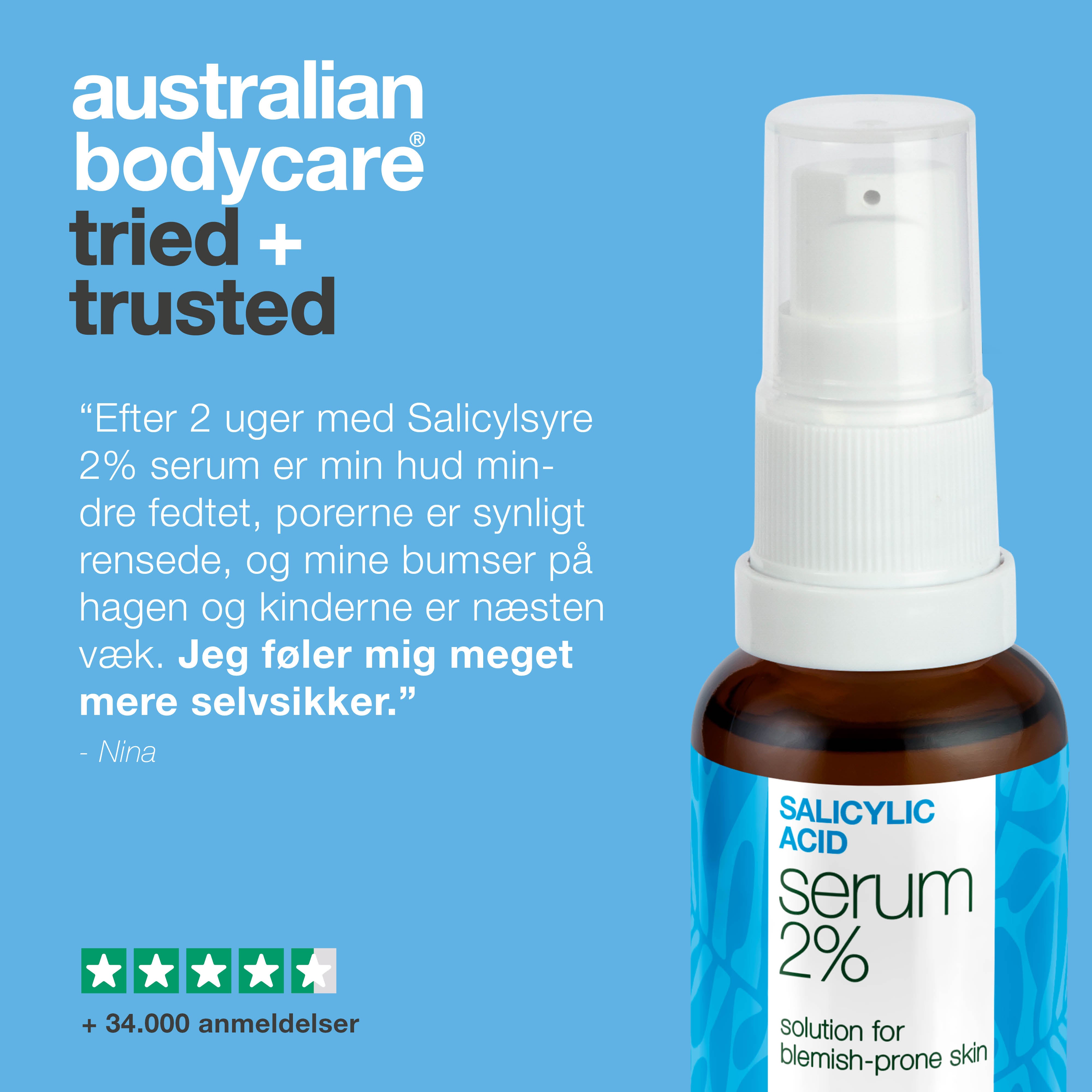 Serum mod bumser, hudorme og uren hud – Salicylsyre 2 % — Serum mod bumser og fedtet hud. Renser porer og dæmper udbrud. Med salicylsyre 2 %, Zinc PCA, grøn te og hyaluronsyre.