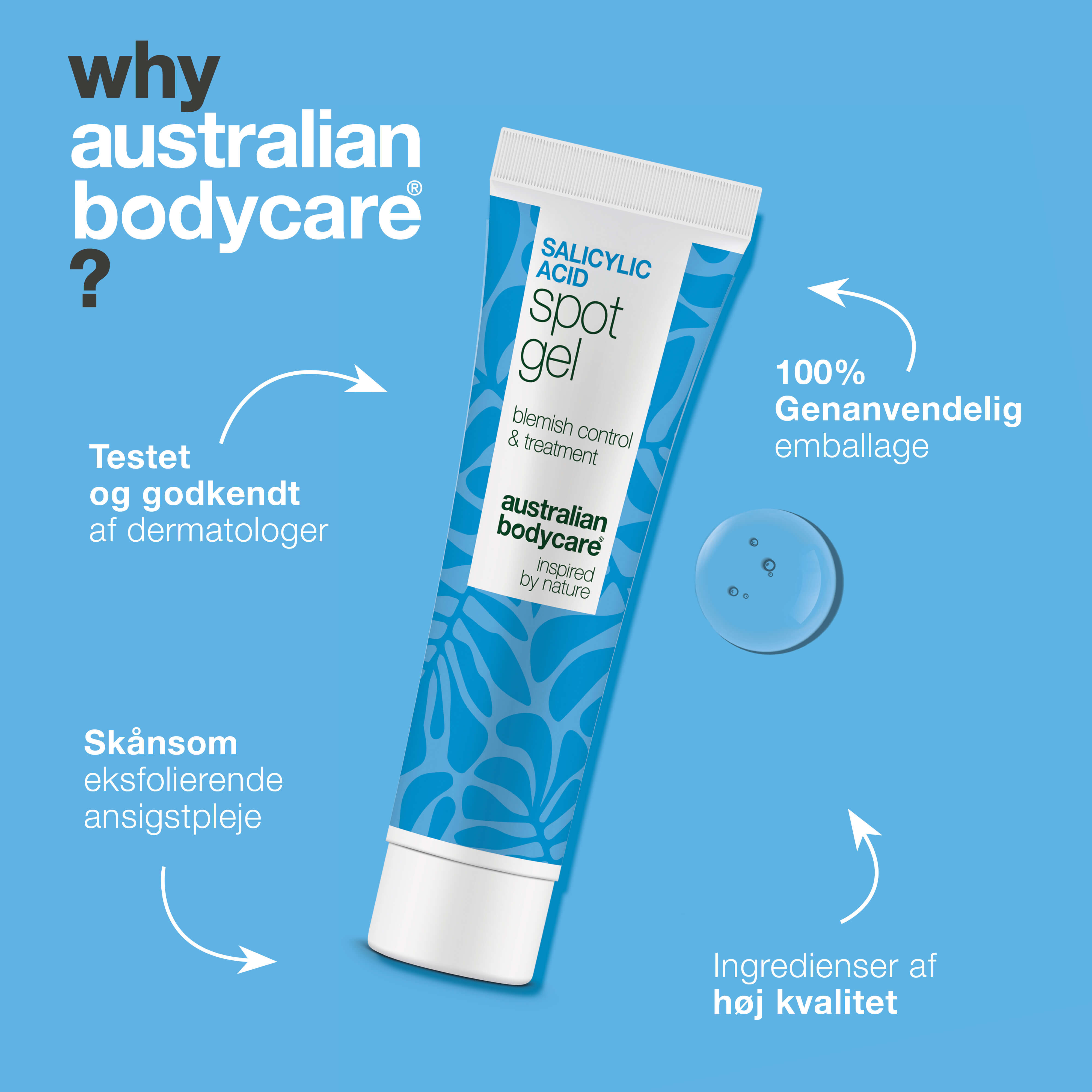 Salicylsyre Spot Gel mod bumser, hudorme og rødme — Salicylsyre Spot Gel til uren hud. Reducerer rødme og tilstopninger med effektiv salicylsyre for en klarere hud.