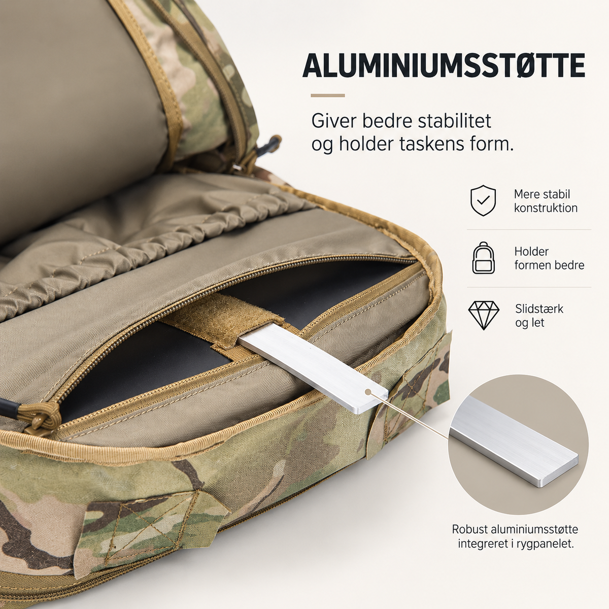 Trekker 30 – Vandrerrygsæk 30L med MOLLE & Aluminiumsstøtte