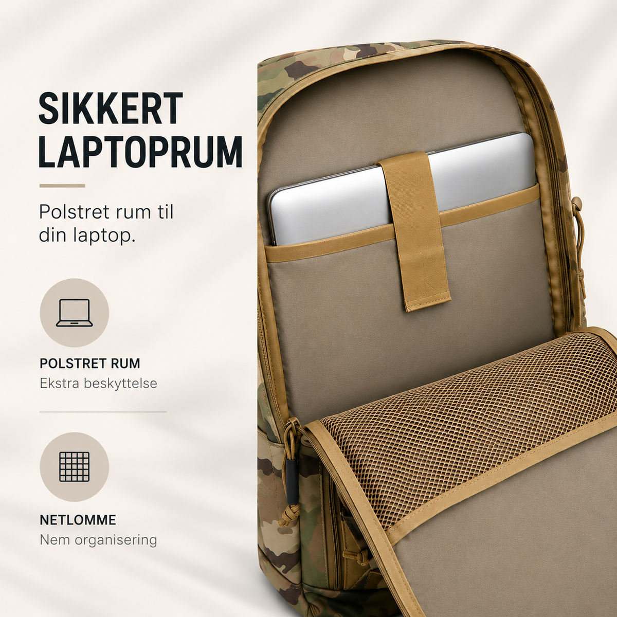 Trekker 30 – Vandrerrygsæk 30L med MOLLE & Aluminiumsstøtte