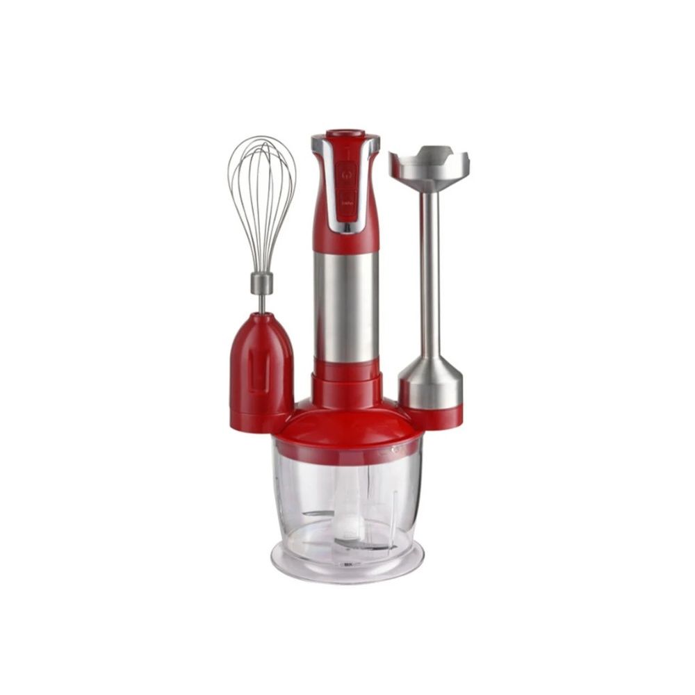 Royalty Line RL-ESMS800BLK: 3-i-1 stavblendersæt - Powerpisker, dykblender, hakker - sort/rød
