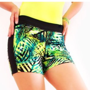 Bambus fitnessshorts til kvinder, M - 2XL, Neon Patterns