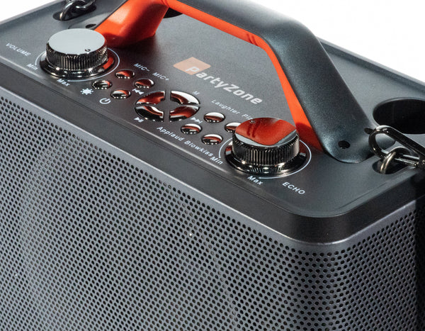 PartyZone Karaoke Højttaler m. 2 Mikrofoner (Sort)