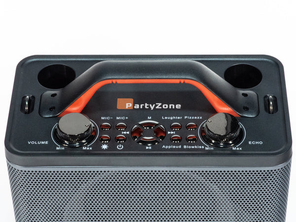 PartyZone Karaoke Højttaler m. 2 Mikrofoner (Sort)